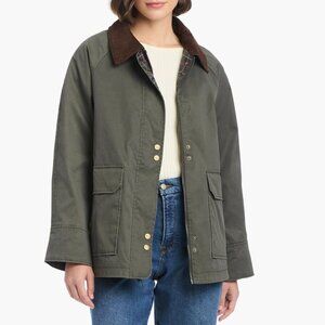 Sanctuary Waxed Barn Jacket  Women's Size L in Olive Green NEW
